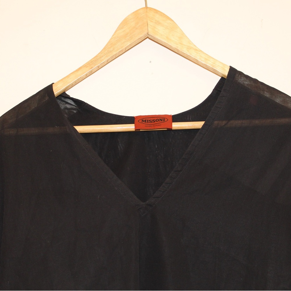 Missoni sheer black shirt sleeve top